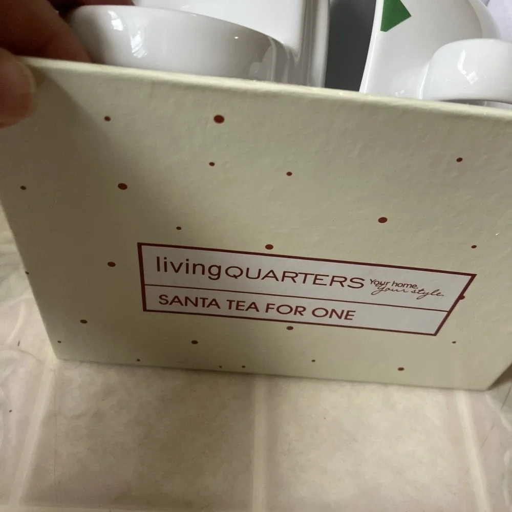 Living Quarters Santa Teapot - Tea for One Teapot and Cup Set w/Original Box